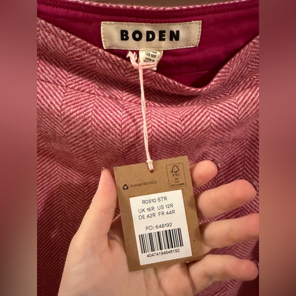 Boden Estella Tweed Herringbone Mini Pink Women's Skirt - Picture 5 of 7